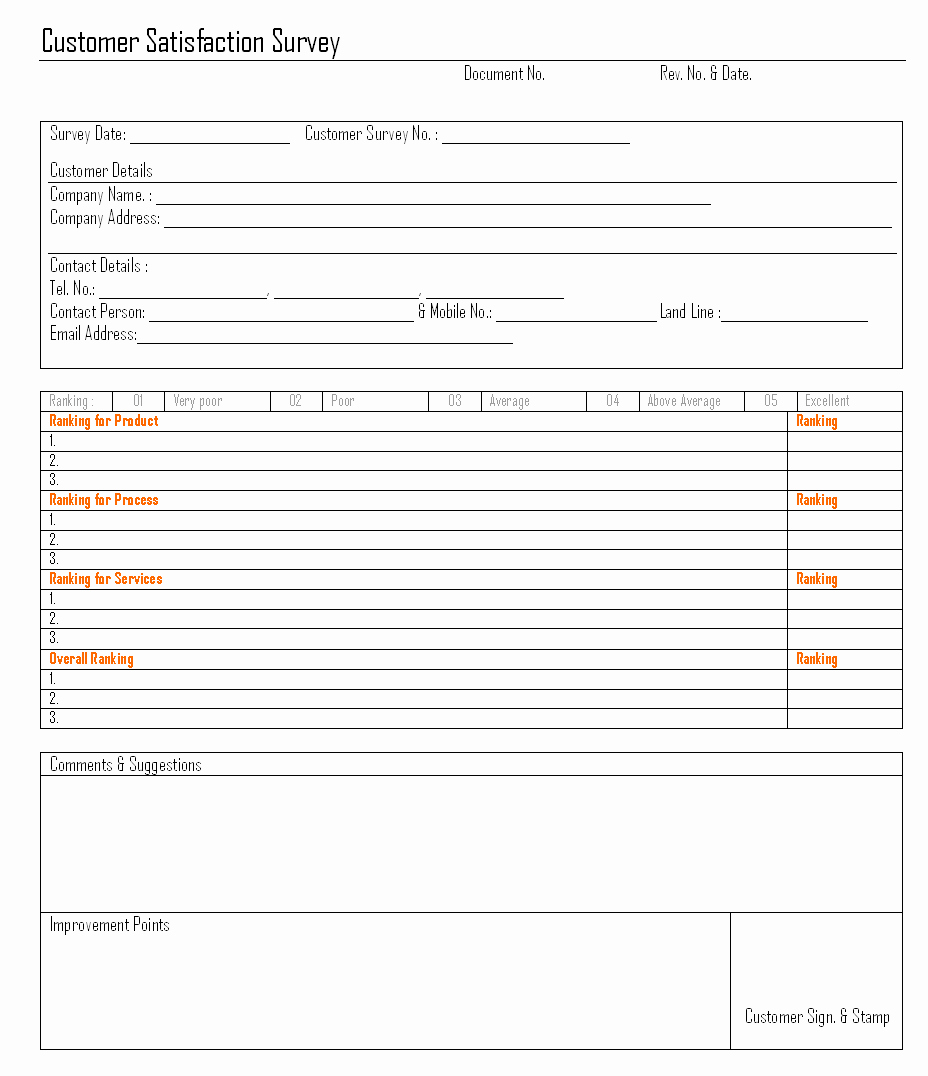 Customer Feedback form Template Word Fresh 21 Free Satisfaction Survey Template Word Excel formats