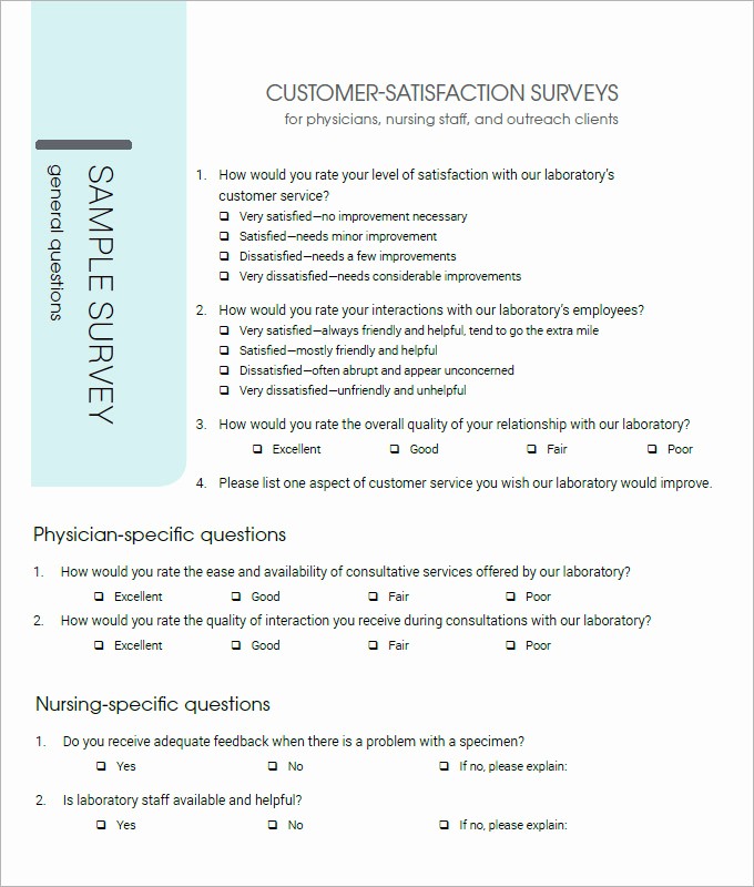 Customer Satisfaction Survey Template Free New Customer Satisfaction Survey Template 10 Free Pdf Word