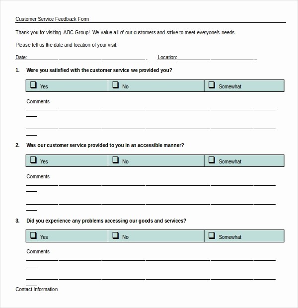 Customer Satisfaction Survey Template Word Inspirational Feedback Survey Template – 19 Free Word Excel Pdf