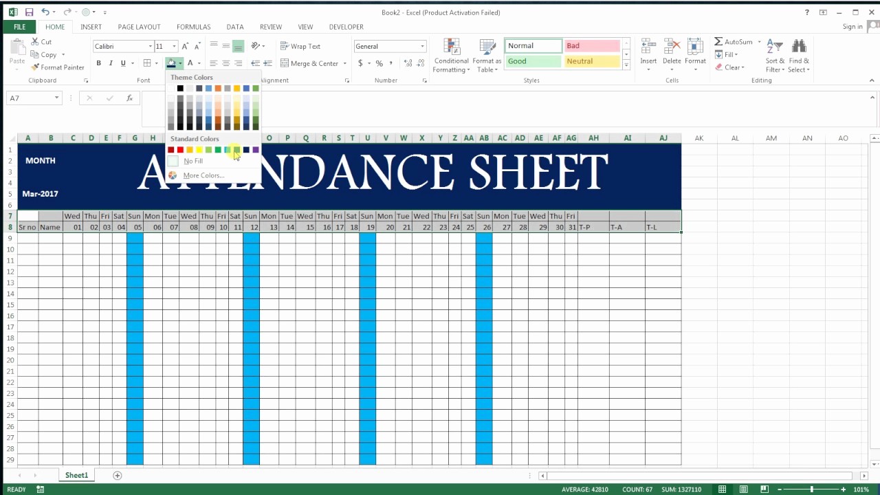 Daily attendance Sheet In Excel Best Of How to Make attendance Sheet In Excel 17 Basic Excel