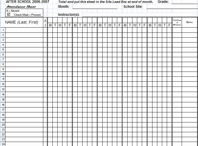 Daily attendance Sheet In Excel Fresh 7 attendance Excel Templates Excel Templates