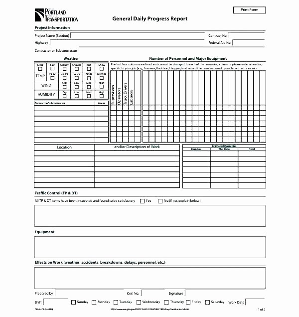 Daily Cash Report Template Excel Best Of Construction Daily Report Template Excel Progress Job Work