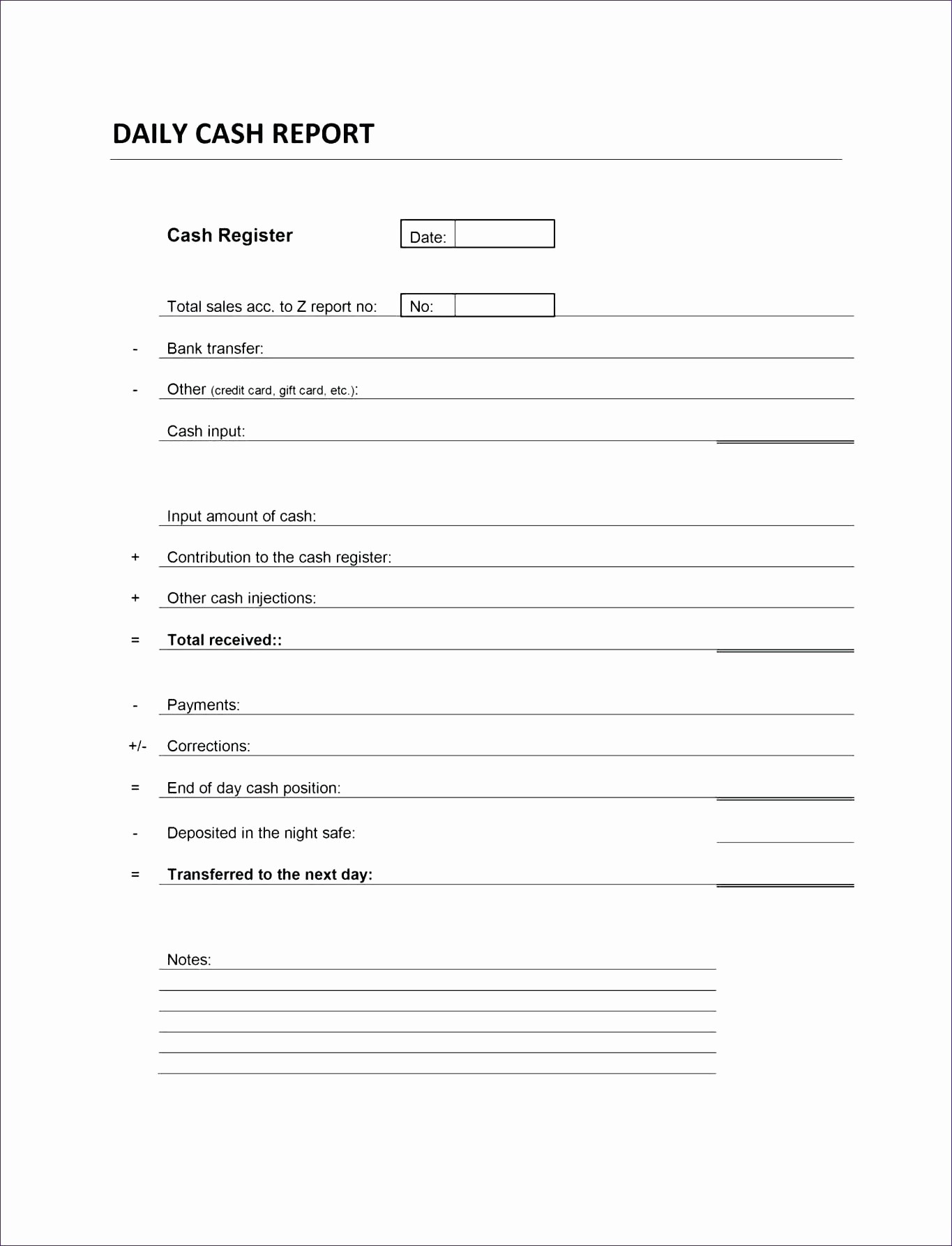 Daily Cash Report Template Excel Best Of Template Flower Template Printable