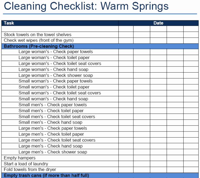 Daily Cleaning Checklist for Office Awesome Fice Cleaning Schedule and Checklist Template Excel V