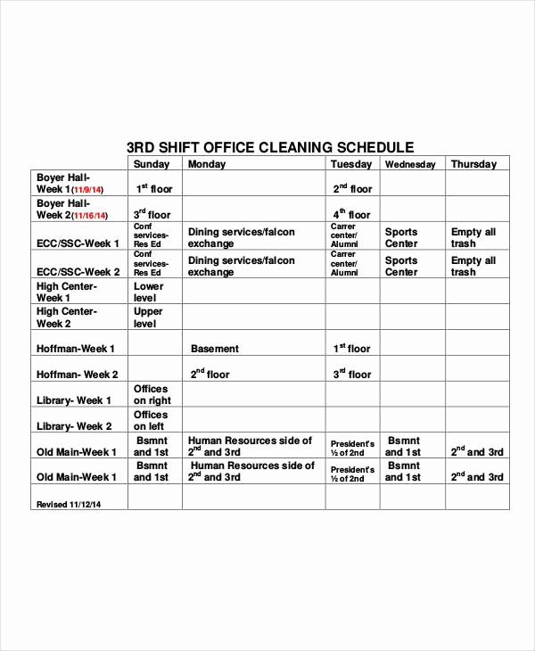 Daily Cleaning Checklist for Office Beautiful Cleaning Schedule Template for Fice