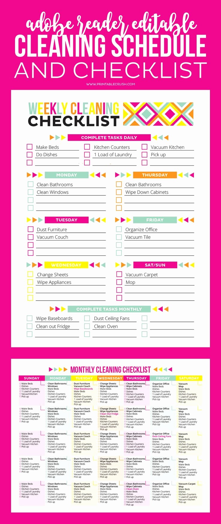 50 Daily Cleaning Checklist For Office