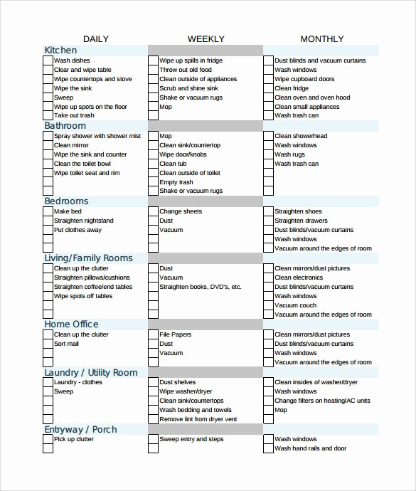 Daily Cleaning Checklist for Office Best Of 10 Weekly Checklist Samples
