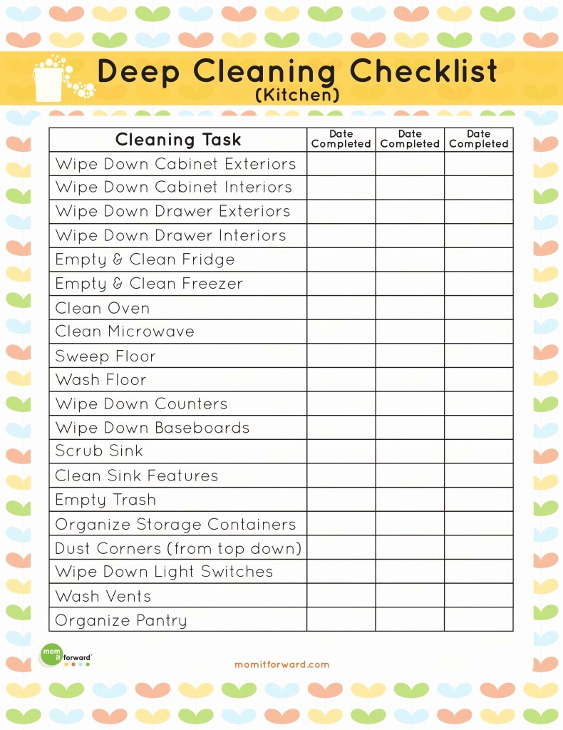 Daily Cleaning Checklist For Office Fresh Printable Kitchen Cleaning Checklist Mom It Forward Of Daily Cleaning Checklist For Office 