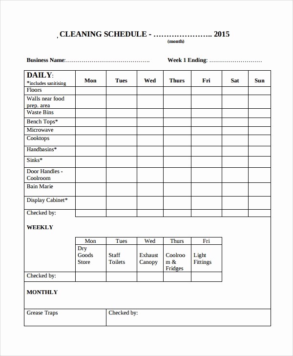 Daily Cleaning Checklist for Office Lovely 8 Sample Cleaning Checklist Templates
