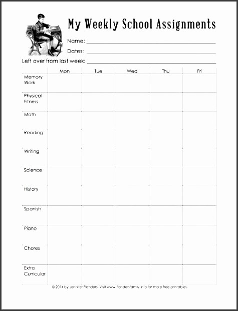 Daily Homework assignment Sheet Template Best Of 10 assignment Daily Planner Template Sampletemplatess
