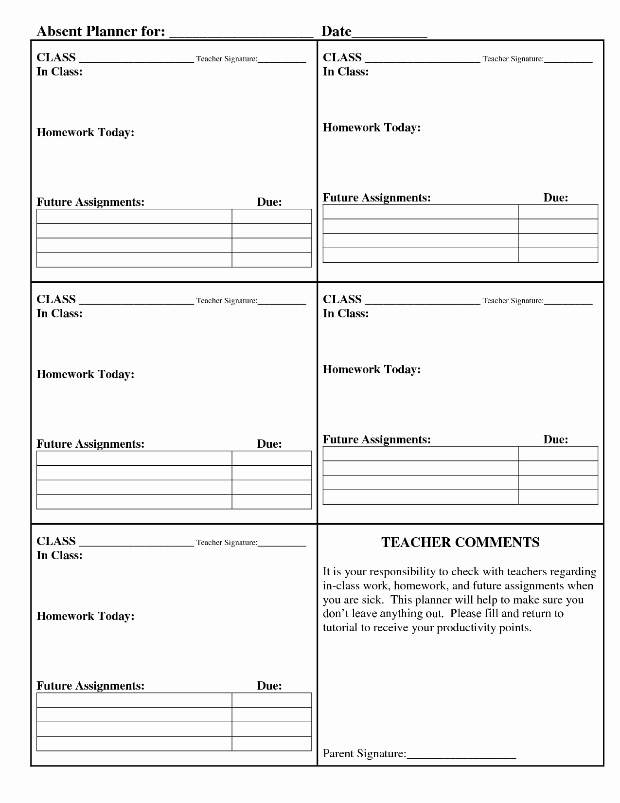 Daily Homework assignment Sheet Template Best Of Daily Homework Planner