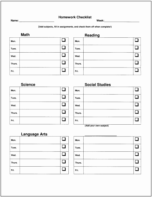 Daily Homework assignment Sheet Template Luxury Homework Tips that Really Work for Teachers Parents and