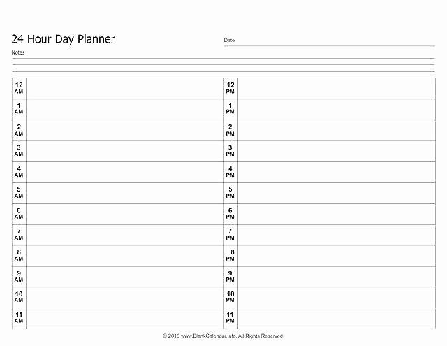 Daily Hourly Planner Template Excel Beautiful Free Printable Daily Hourly Schedule Template 24 Hour