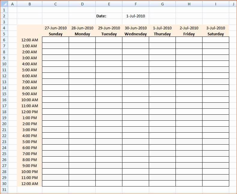 Daily Hourly Planner Template Excel Elegant 8 Daily Hourly Schedule