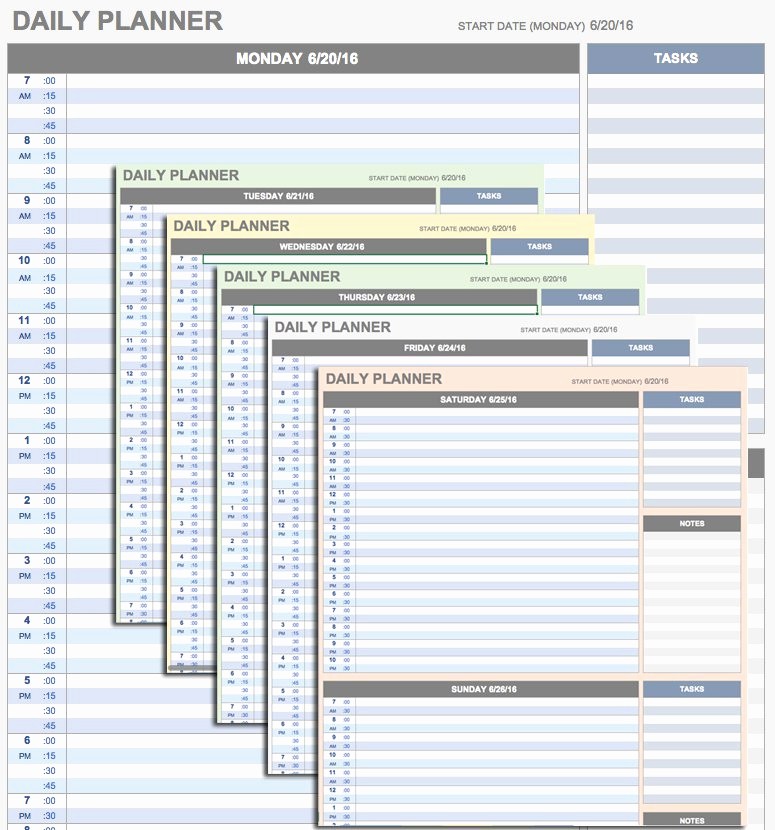 Daily Hourly Planner Template Excel Elegant Free Daily Schedule Templates for Excel Smartsheet