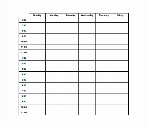 Daily Hourly Schedule Excel Template Beautiful Weekly Hourly Schedule Template