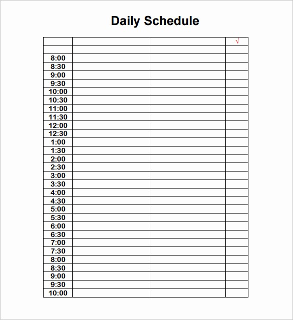 Daily Hourly Schedule Excel Template Fresh Daily Schedule Template 37 Free Word Excel Pdf