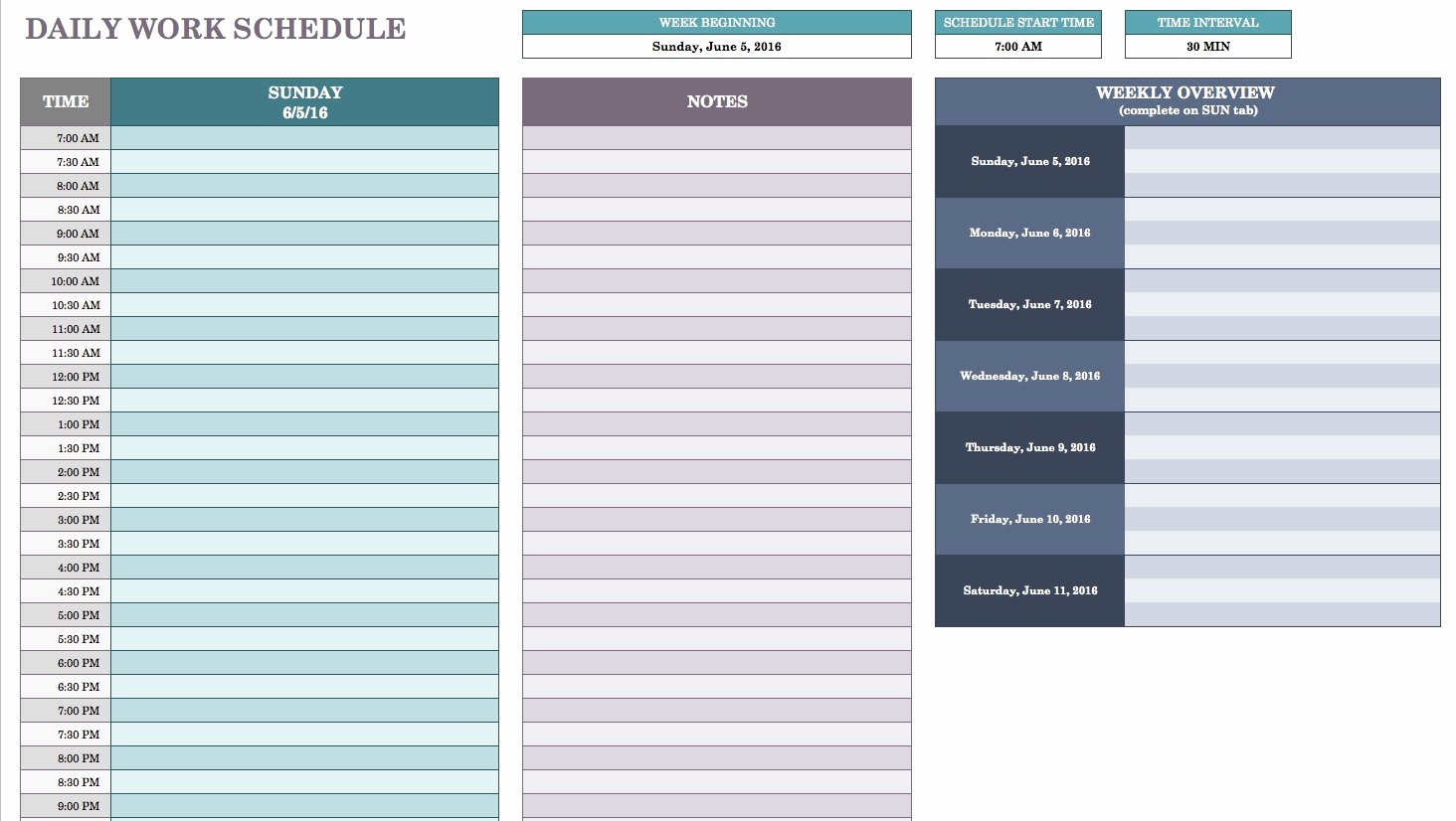 Daily Hourly Schedule Template Excel Elegant Free Daily Schedule Templates for Excel Smartsheet