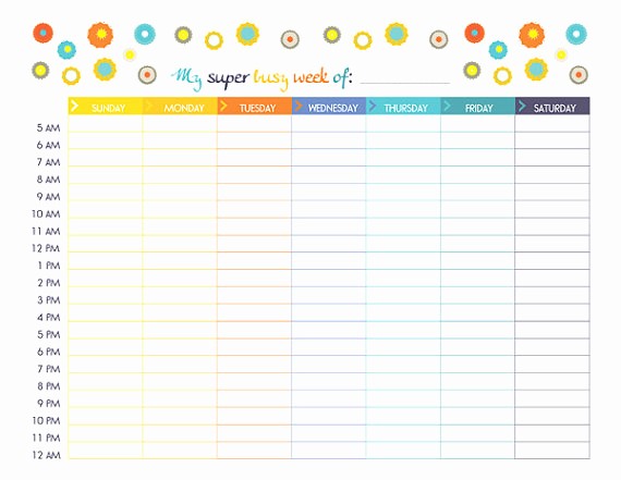 Daily Planner with Time Slots Awesome Weekly Printable Calendar with Time Slots