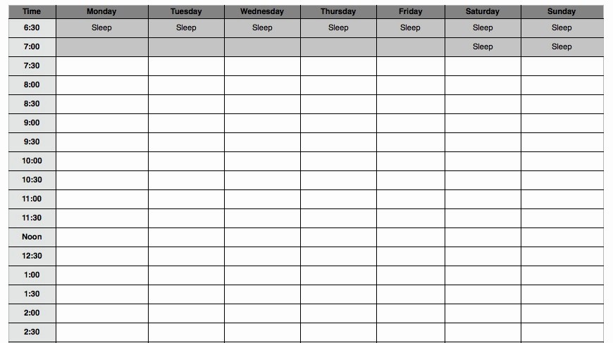 Daily Planner with Time Slots Best Of Weekly Calendar with Time Slots Template