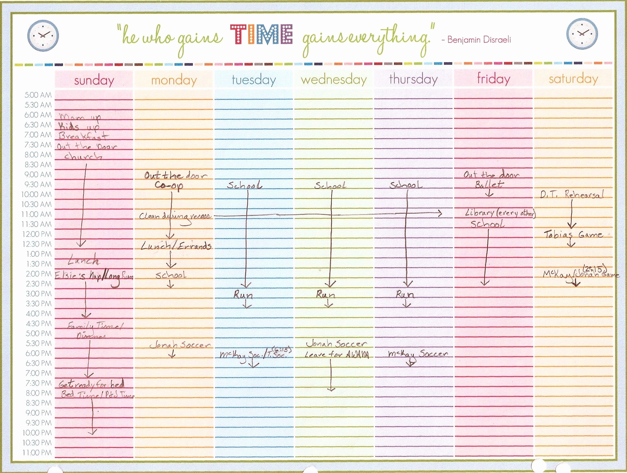 Daily Planner with Time Slots Inspirational Weekly Calendar with Time Slots Template