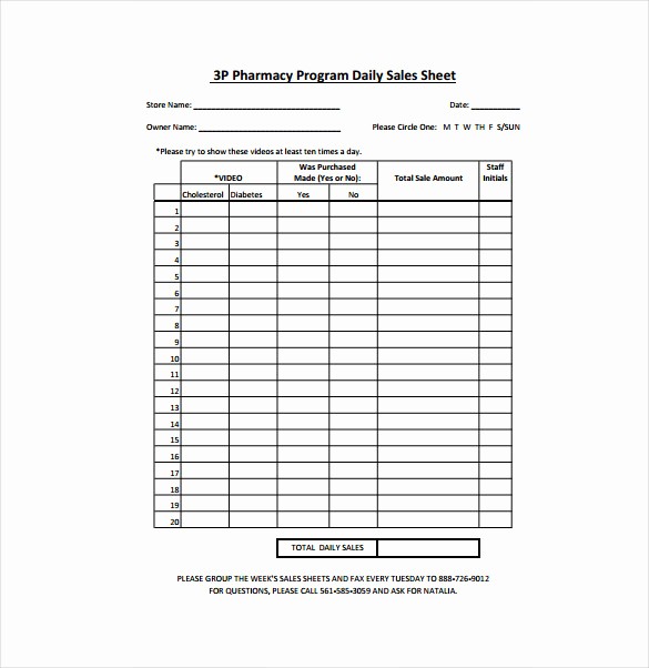 Daily Sales Call Sheet Template Awesome Sales Sheet Template 12 Free Word Pdf Documents