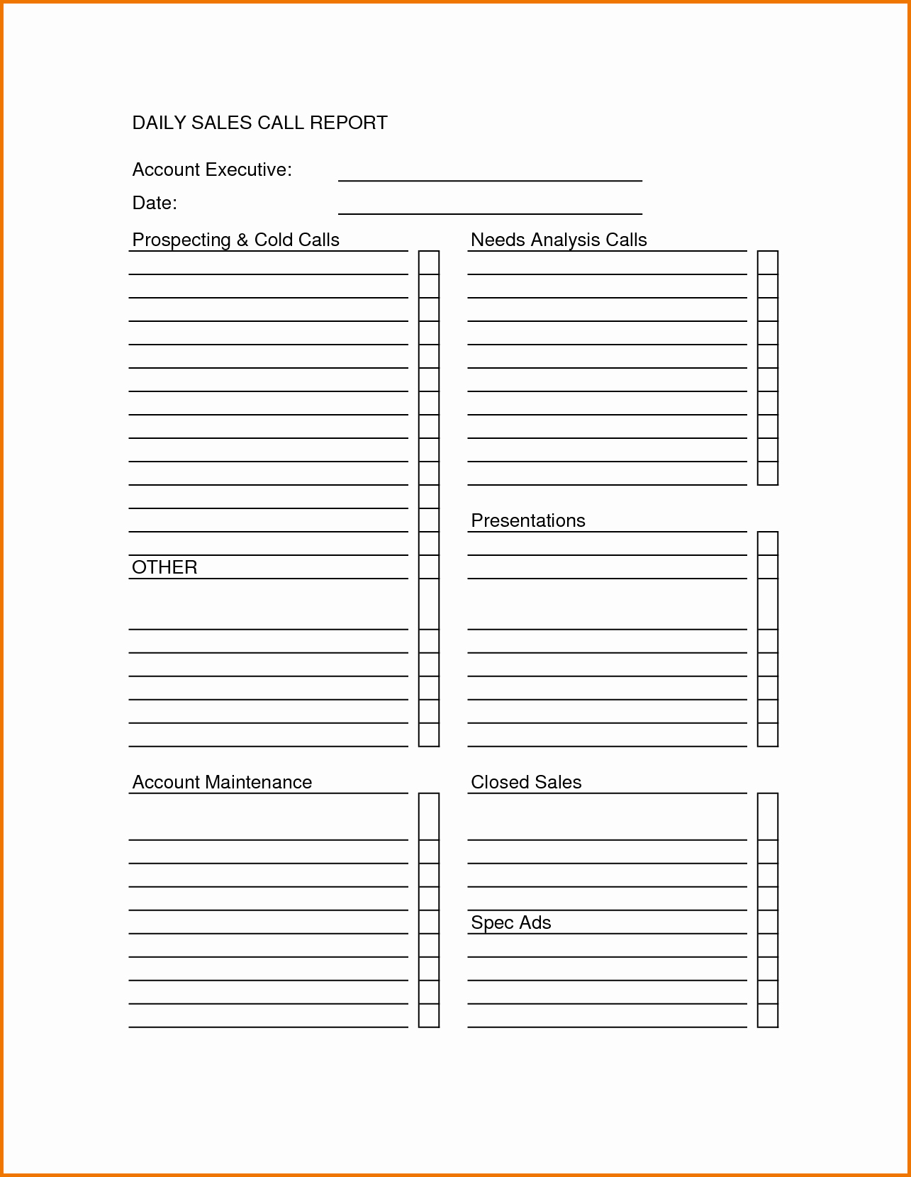 Daily Sales Call Sheet Template Elegant Sales Call Sheet Template Sales Call Report Sheet