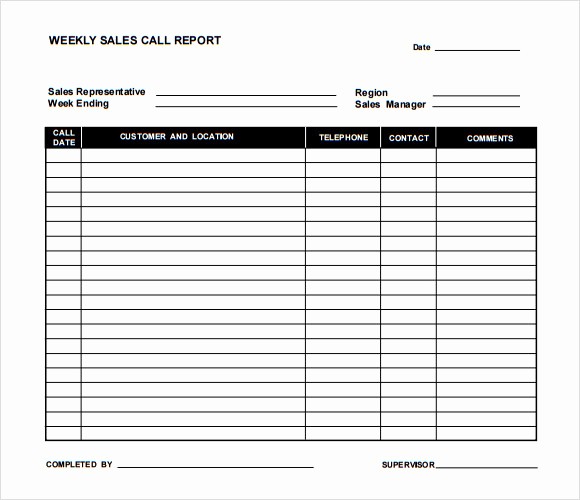 Daily Sales Call Sheet Template Inspirational 12 Sample Sales Call Reports