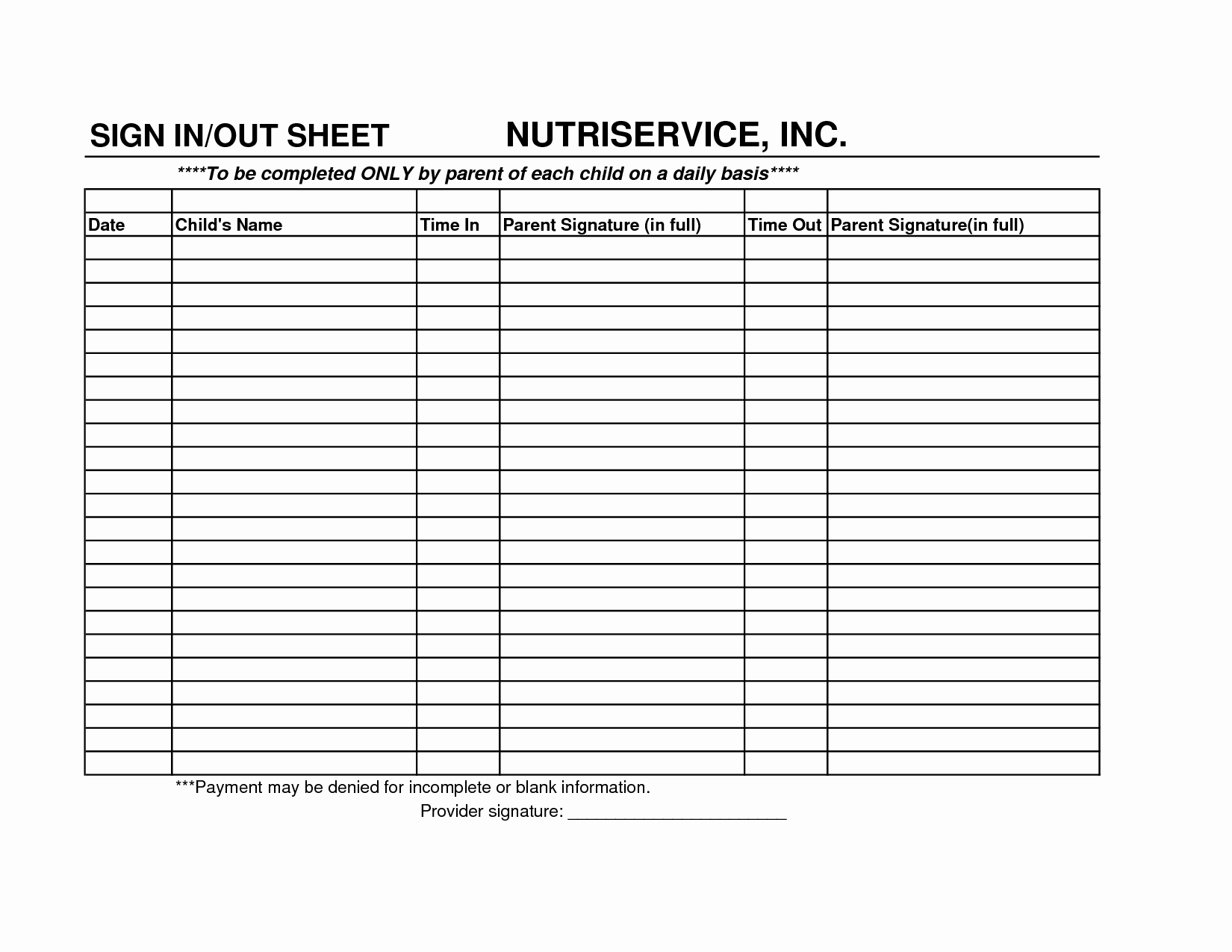 Daily Sign In Sheet Template Awesome Best S Of Daily Sign In Sheet Day Care Sign In and