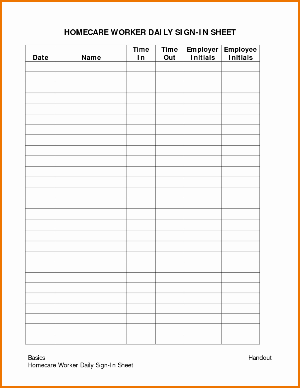 Daily Sign In Sheet Template Beautiful Brilliant Daily attendance Sign In Sheet for Homecare