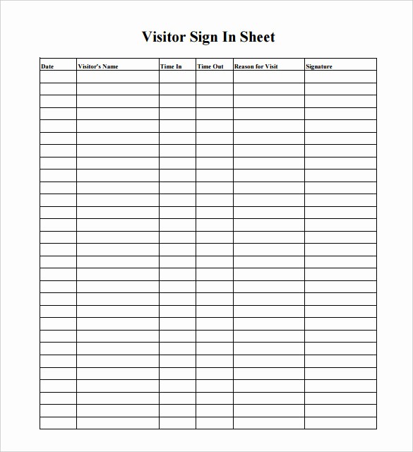 Daily Sign In Sheet Template Inspirational 16 Log Templates Free Word Excel Pdf