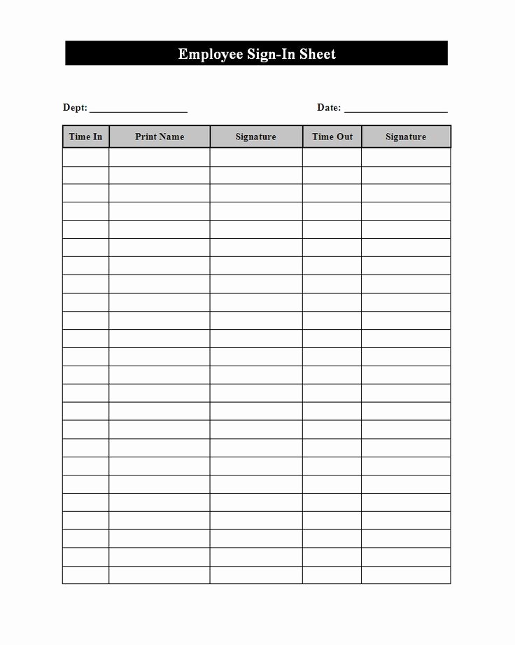 Daily Sign In Sheet Template Lovely Employee Sign In Sheet Btrtahpc