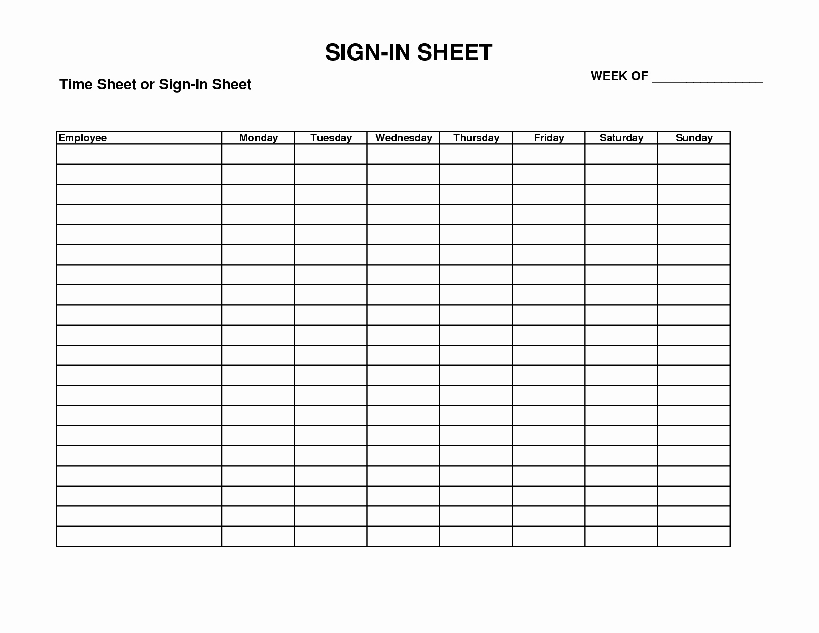 post employee sign in sheet form