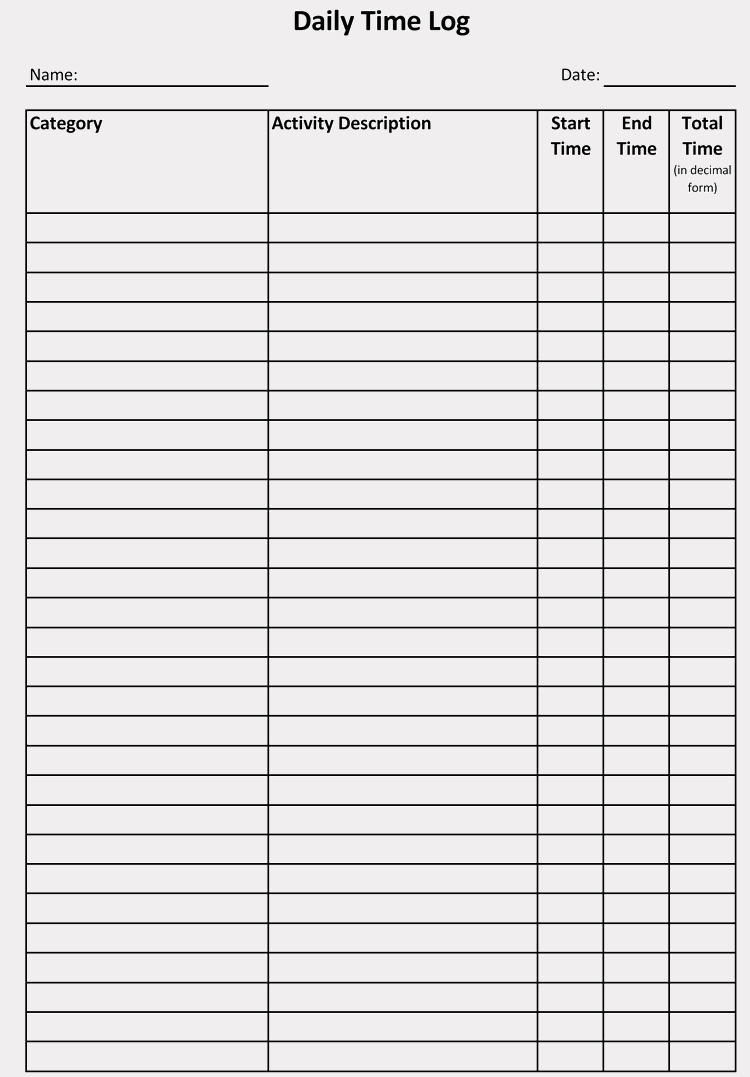 Daily Sign In Sheet Template Luxury Time Log Sheets &amp; Templates for Excel Word Doc