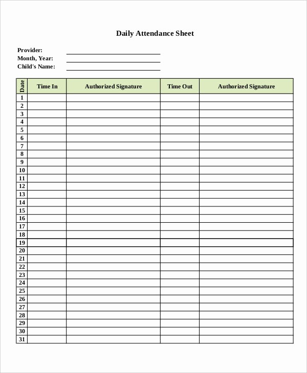 Daily Sign In Sheet Template New 12 attendance Sign In Sheet Templates Free Sample
