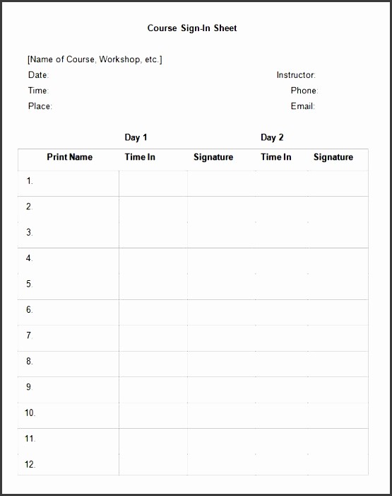 Daily Sign In Sheet Template New 9 Editable Daily Work Log Template Sampletemplatess