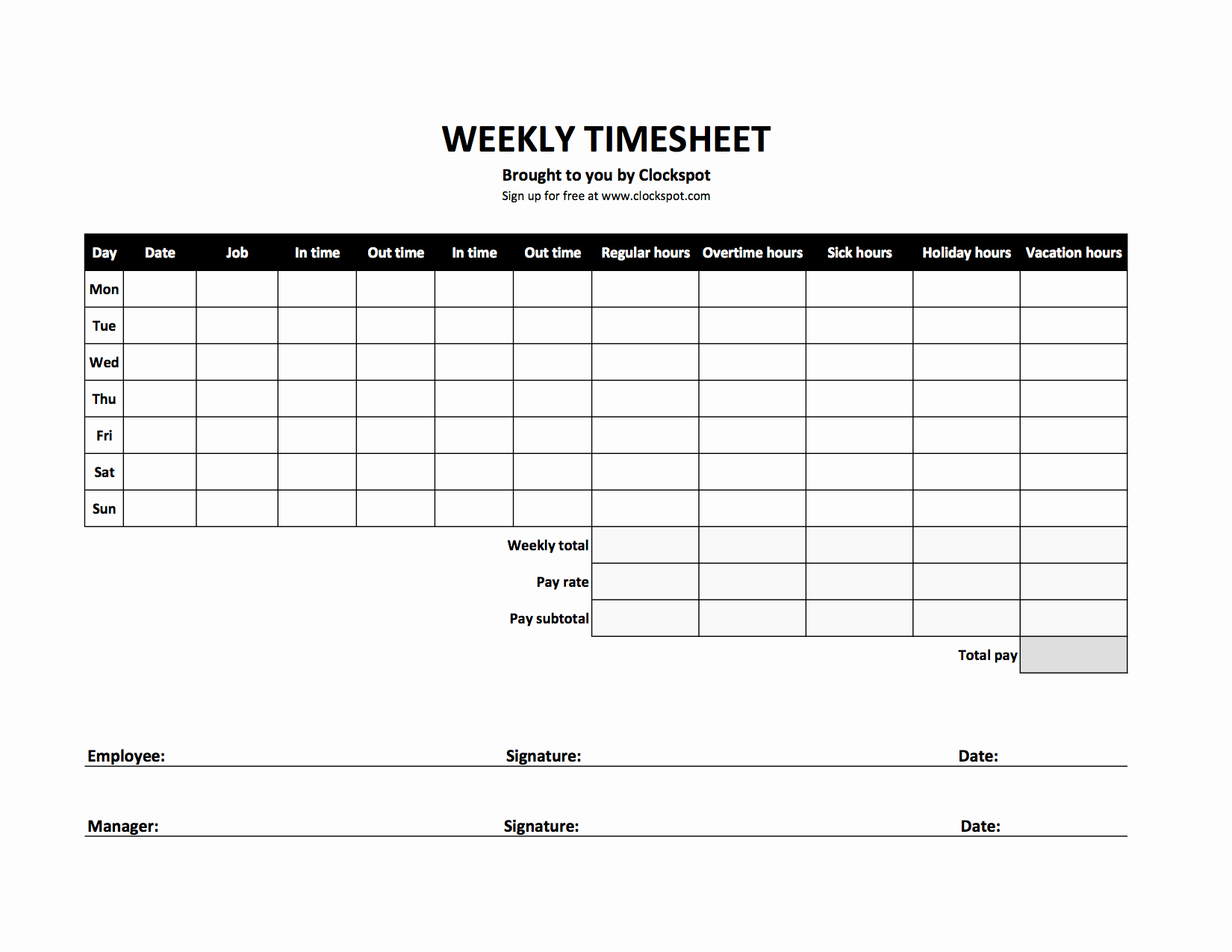 Daily Time Sheet Template Excel Best Of Free Time Tracking Spreadsheets