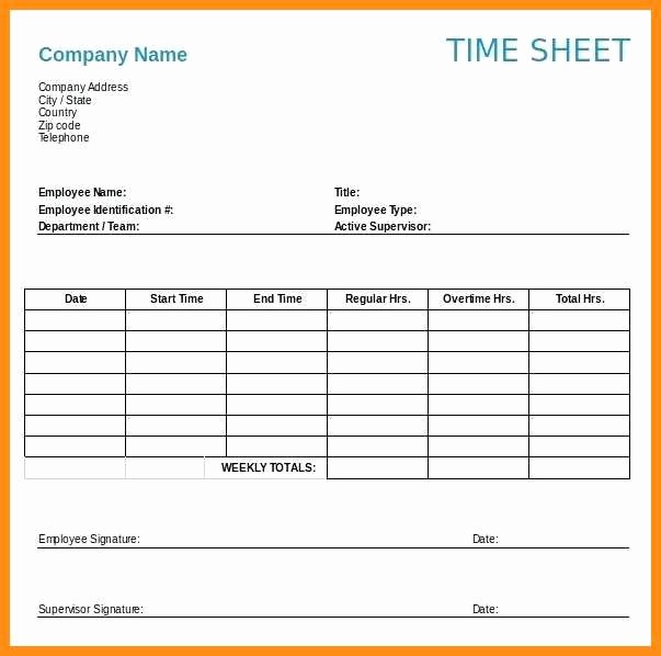 Daily Time Sheet Template Excel Fresh 12 Time Sheets