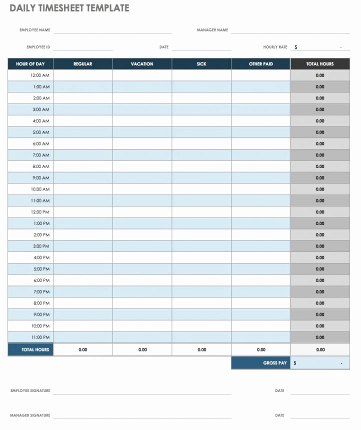 Daily Time Sheet Template Excel Fresh Timesheet Template