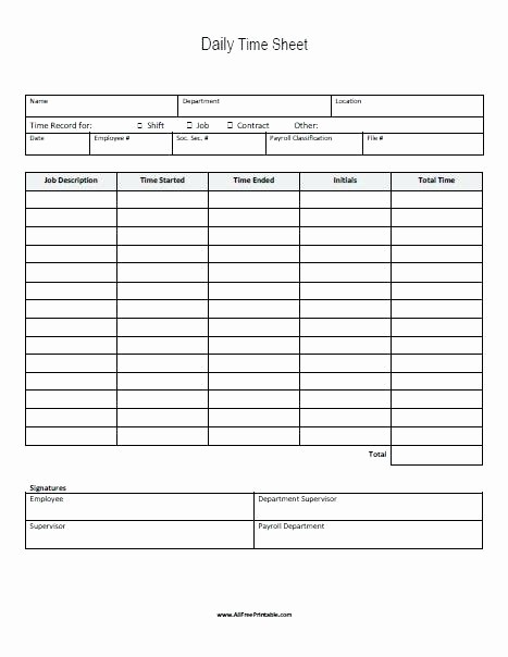 Daily Time Sheets Free Printable Luxury Daily Timesheet Template Free Printable Free Printable