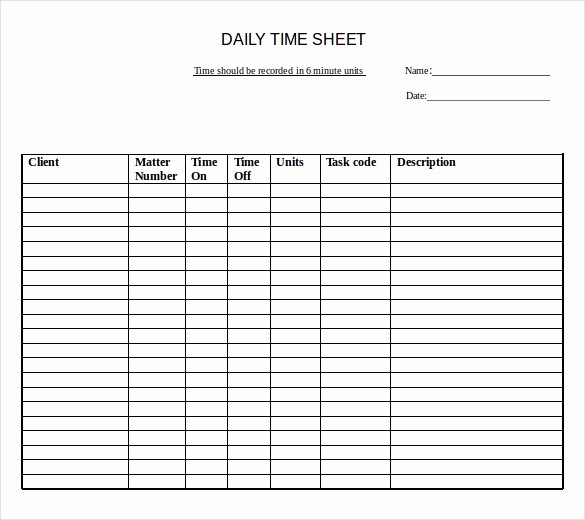 Daily Time Sheets Free Printable New 21 Daily Timesheet Templates Free Sample Example