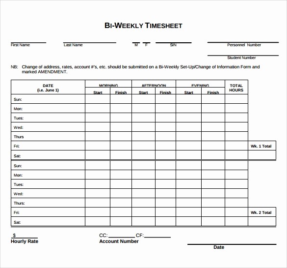 Daily Timesheet Template Free Printable Best Of 9 Sample Biweekly Timesheet Templates to Download