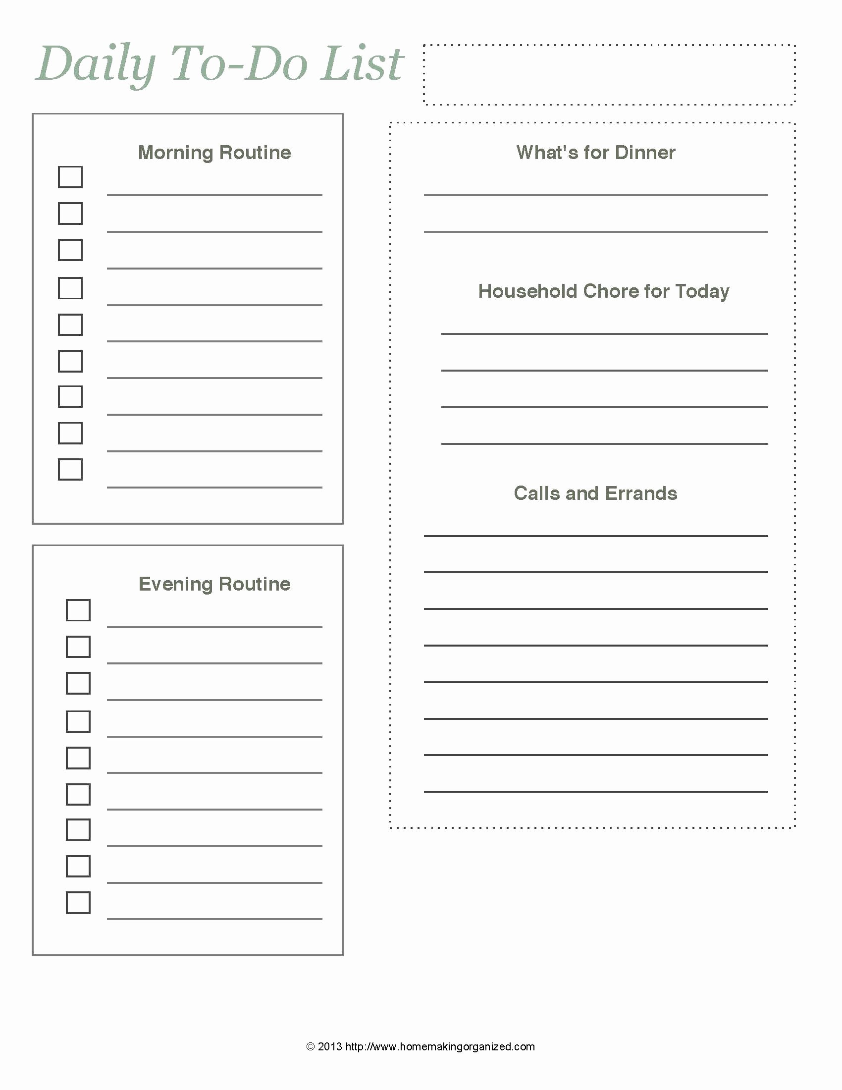 Daily to Do List Examples Best Of Home and Garden Free Printables Homemaking organized