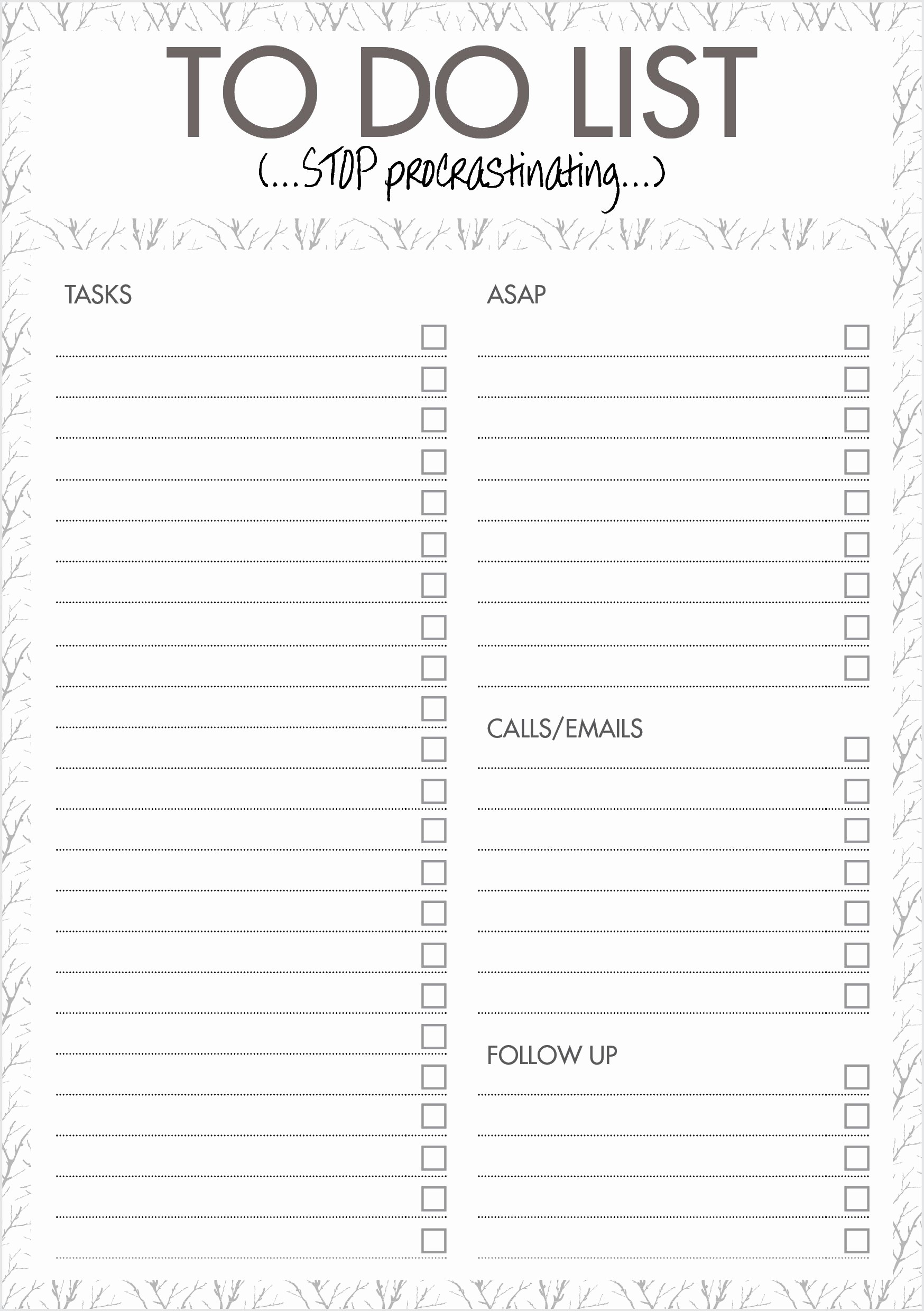 Daily to Do List Examples Best Of organization Templates On Pinterest