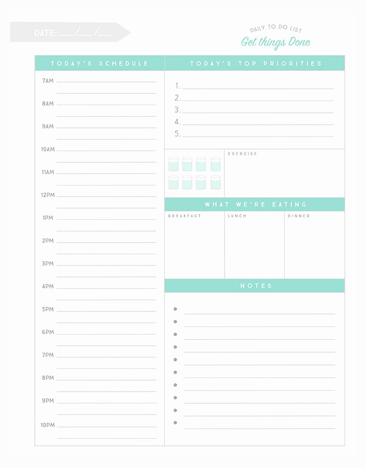 Daily to Do List Examples Fresh organizational Printables to Streamline Your to Do Lists
