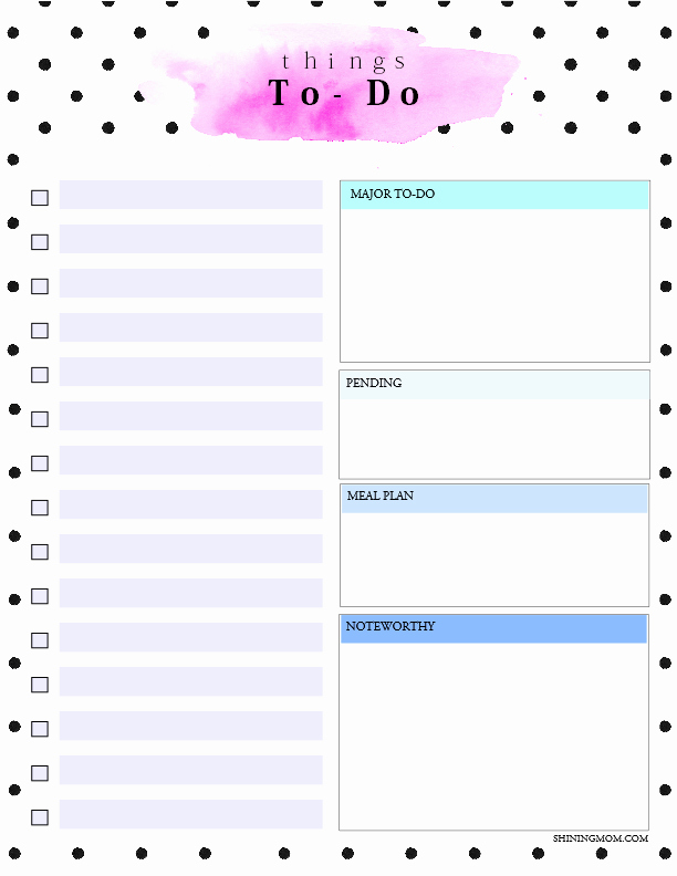 Daily to Do List Examples Inspirational Printable Daily to Do List Template to Get Things Done