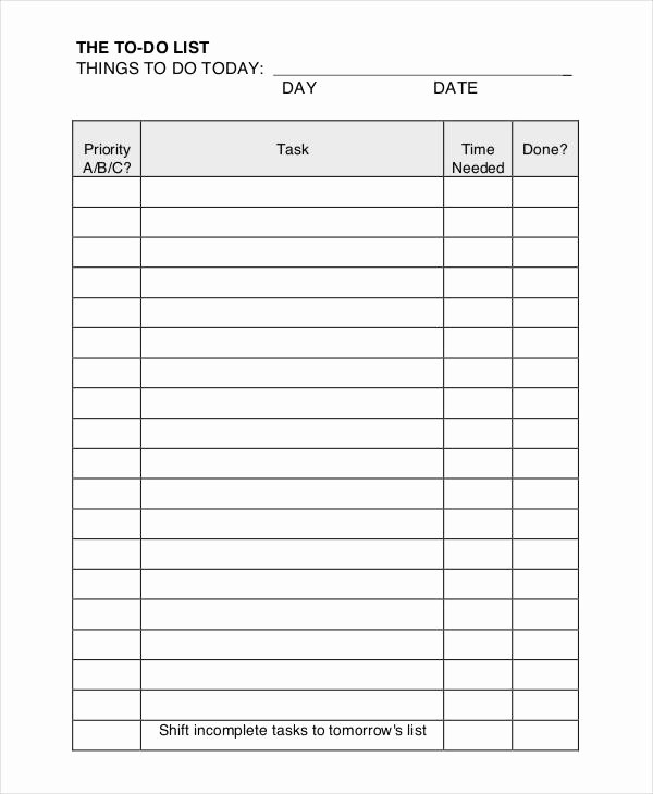 Daily to Do List Examples New Daily to Do List Template 7 Free Pdf Documents Download