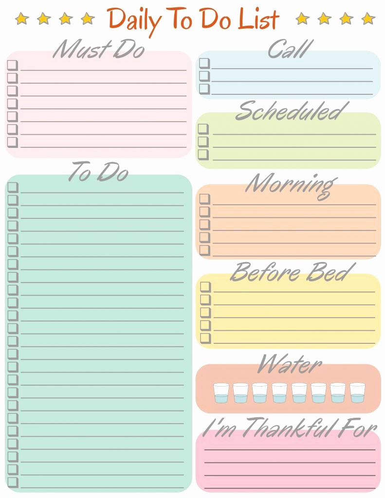 Daily to Do List Examples New Daily Weekly Monthly to Do List Template