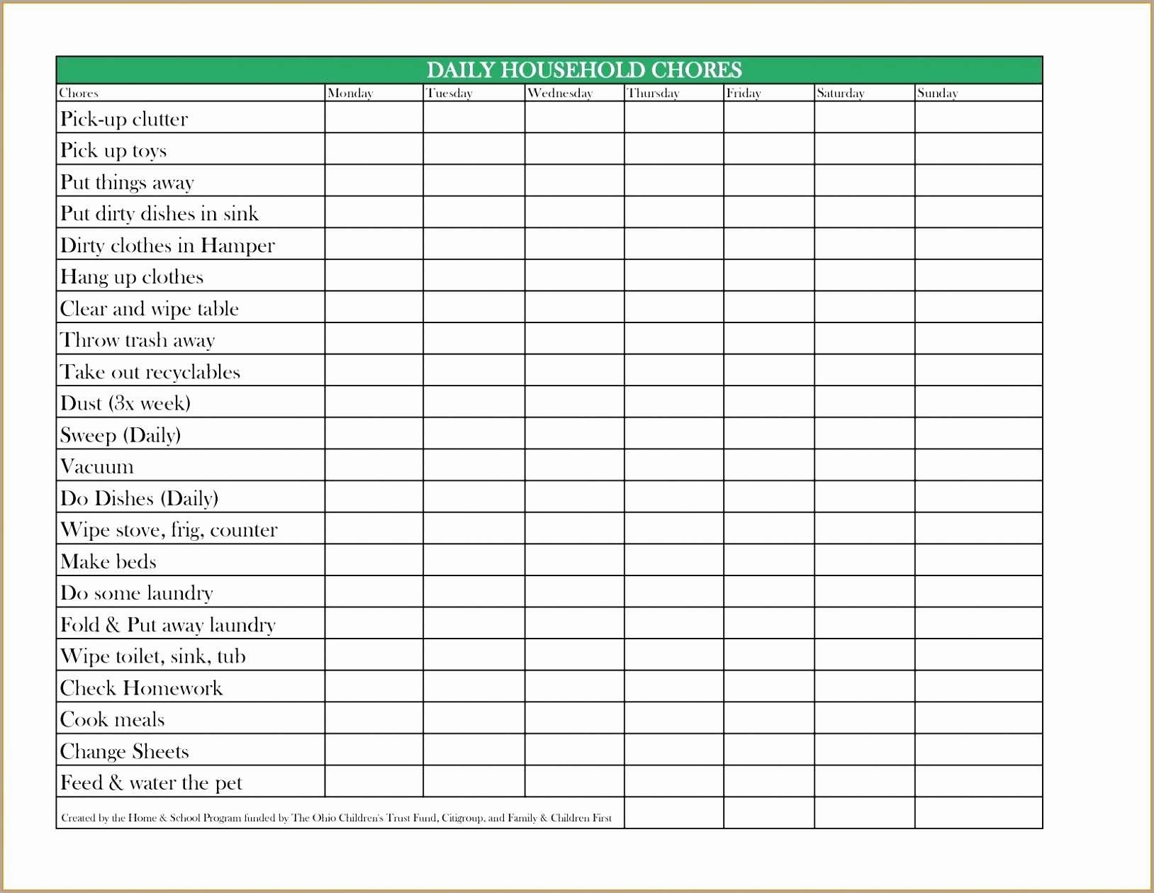 Daily Weekly Monthly Checklist Template Beautiful Lovely Chore Chart Template Daily Weekly Monthly