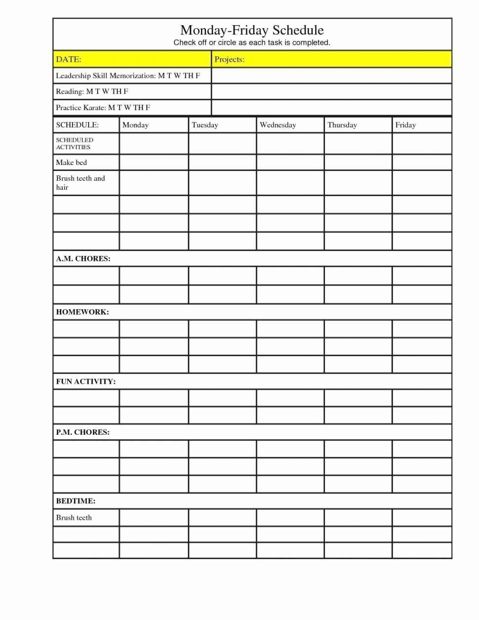 Daily Weekly Monthly Checklist Template Best Of Chore Chart Template Daily Weekly Monthly Fresh House